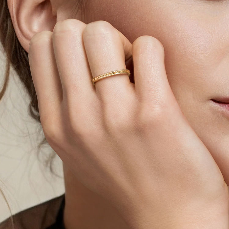 14K Yellow Plain Gold Stackable Ring