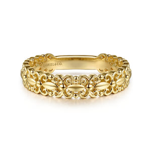 14K Yellow Plain Gold Stackable Ring