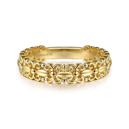 14K Yellow Plain Gold Stackable Ring