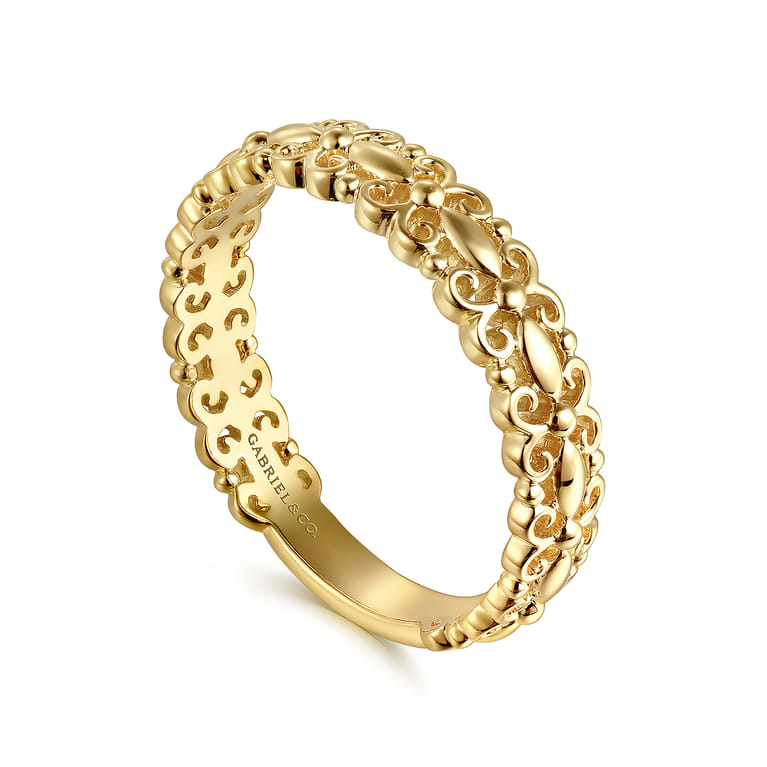 14K Yellow Plain Gold Stackable Ring - Shot 3
