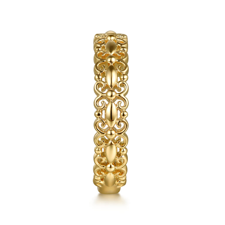 14K Yellow Plain Gold Stackable Ring - Shot 4