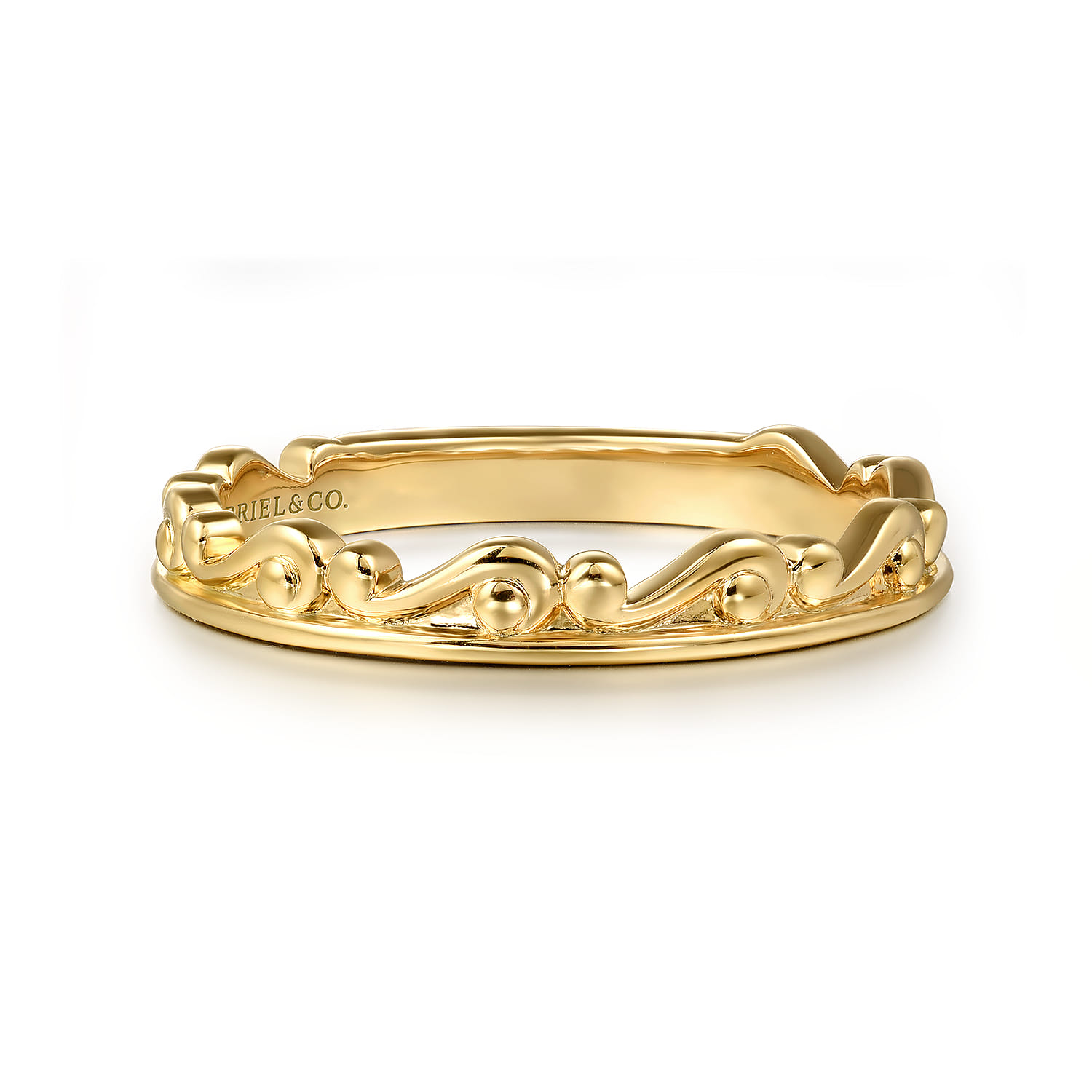 14K Yellow Plain Gold Stackable Ring - Shot 1