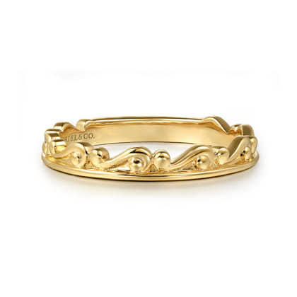14K Yellow Plain Gold Stackable Ring