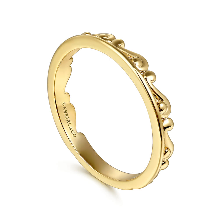 14K Yellow Plain Gold Stackable Ring - Shot 3