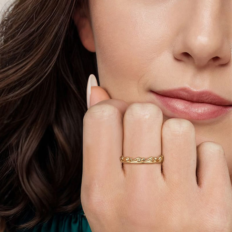14K Yellow Plain Gold Stackable Ring - Shot 6