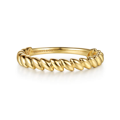 14K Yellow Plain Gold Stackable Ring