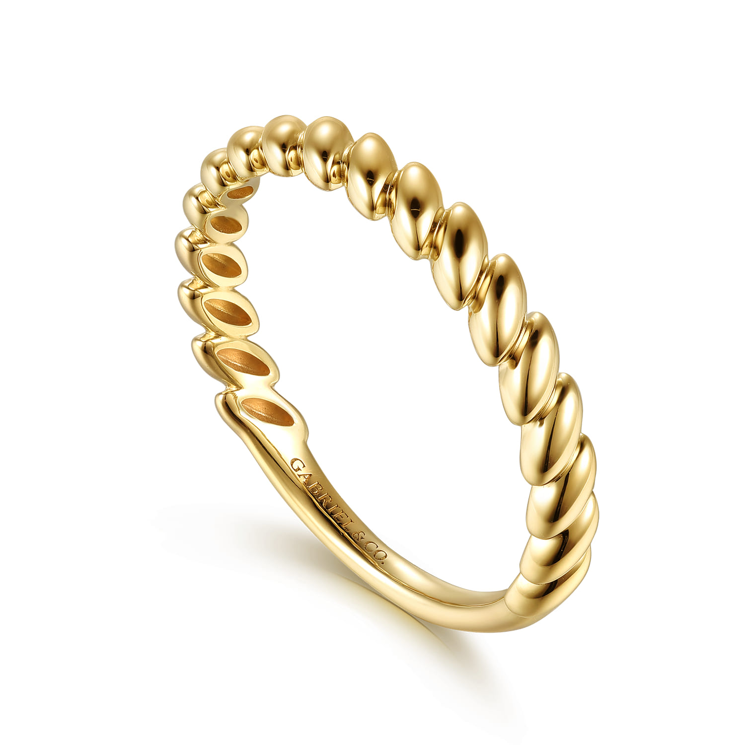 14K Yellow Plain Gold Stackable Ring - Shot 3