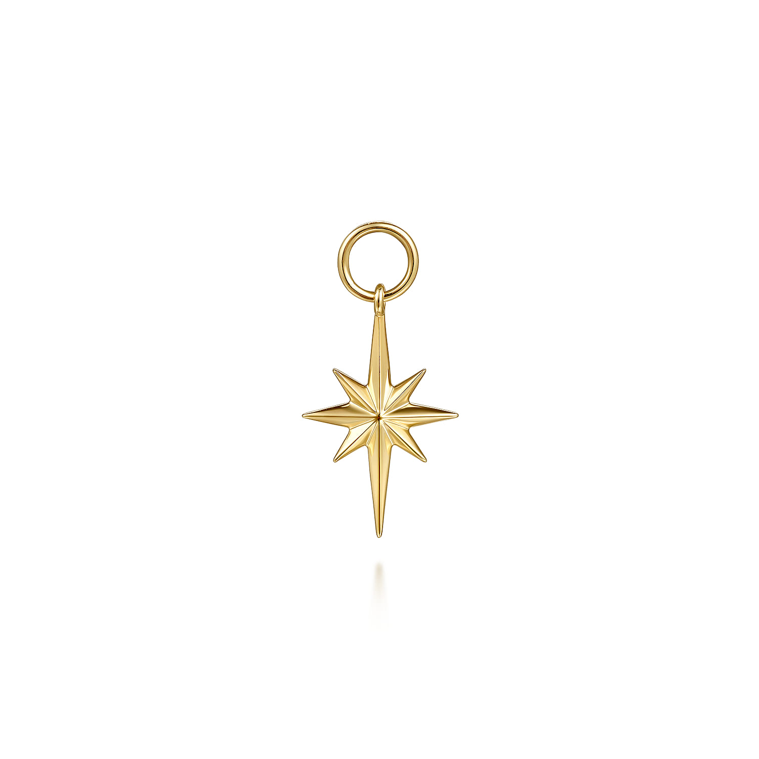 14K Yellow Plain Gold Starburst Earring Charm - Shot 1