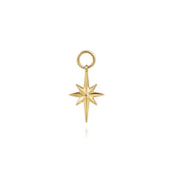 14K Yellow Plain Gold Starburst Earring Charm