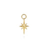14K Yellow Plain Gold Starburst Earring Charm