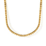 14K Yellow Plain Gold Tennis Necklace