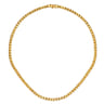 14K Yellow Plain Gold Tennis Necklace