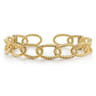 14K Yellow Plain Gold Twisted Rope Link Bangle