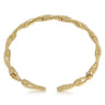 14K Yellow Plain Gold Twisted Rope Link Bangle