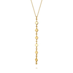 14K Yellow Plain Gold Vertical Bar Necklace