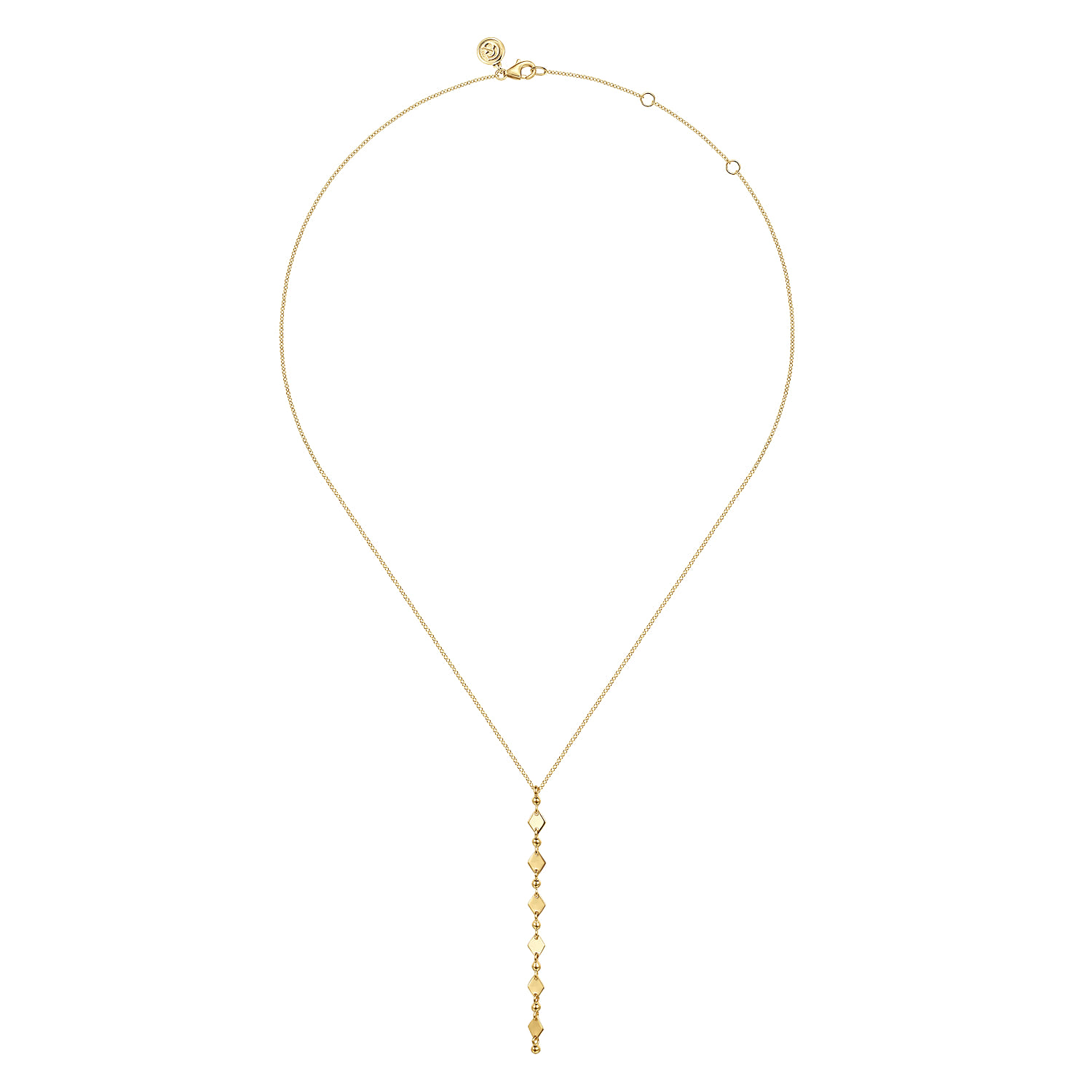 14K Yellow Plain Gold Vertical Bar Necklace - Shot 2