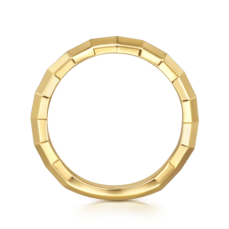 14K Yellow Plain Gold Zig-Zag Stackable Ladies Ring - Shot 2