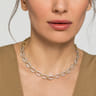 14K Yellow-White Chain Diamond Link Necklace - 4.05 ct