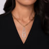 14K Yellow-White Chain Necklace with Geometric Pave Diamond Pendant - 1.05 ct