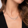 14K Yellow-White Diamond Circles Chain Necklace - 1 ct