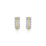 14K Yellow-White Gold 10mm Wide Diamond Huggies - 0.4 ct