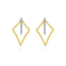 14K Yellow White Gold 25mm Twisted Rope Kite and Diamond Huggies - 0.13 ct