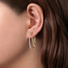 14K Yellow-White Gold 30mm Split Diamond Bujukan Classic Hoop Earrings - 0.5 ct