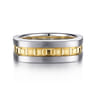 14K Yellow-White Gold Angular Ring in Satin Finish