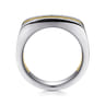 14K Yellow-White Gold Angular Ring in Satin Finish