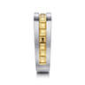 14K Yellow-White Gold Angular Ring in Satin Finish