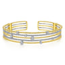 14K Yellow-White Gold Bujukan Bead Diamond Cuff Bracelet - 1 ct