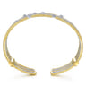 14K Yellow-White Gold Bujukan Bead Diamond Cuff Bracelet - 1 ct