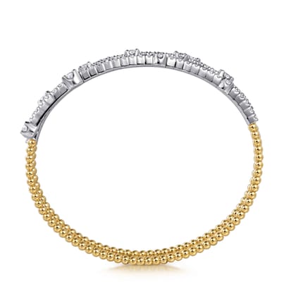14K Yellow  White Gold Bujukan Diamond Bangle