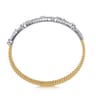14K Yellow  White Gold Bujukan Diamond Bangle - 2.25 ct