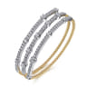14K Yellow White Gold Bujukan Diamond Bangle - 2.25 ct