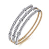 14K Yellow  White Gold Bujukan Diamond Bangle - 2.25 ct