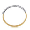 14K Yellow  White Gold Bujukan Diamond Bangle - 2.25 ct