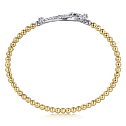 14K Yellow White Gold Bujukan Diamond Bangle