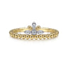 14K Yellow-White Gold Bujukan Diamond Crown Ring - 0.04 ct