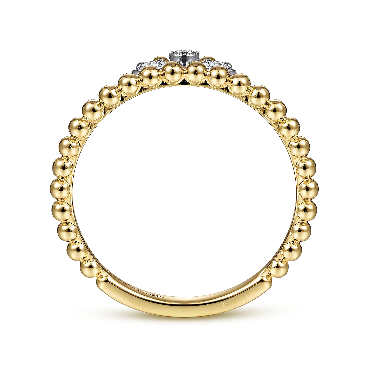 14K Yellow-White Gold Bujukan Diamond Crown Ring