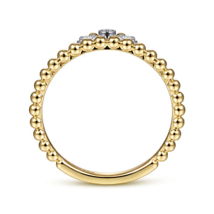 14K Yellow-White Gold Bujukan Diamond Crown Ring