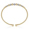 14K Yellow-White Gold Bujukan Diamond Stations Bangle - 0.35 ct
