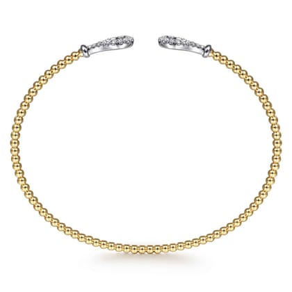 14K Yellow-White Gold Bujukan Diamond Teardrops Bangle