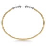 14K Yellow-White Gold Bujukan Diamond Teardrops Bangle - 0.25 ct