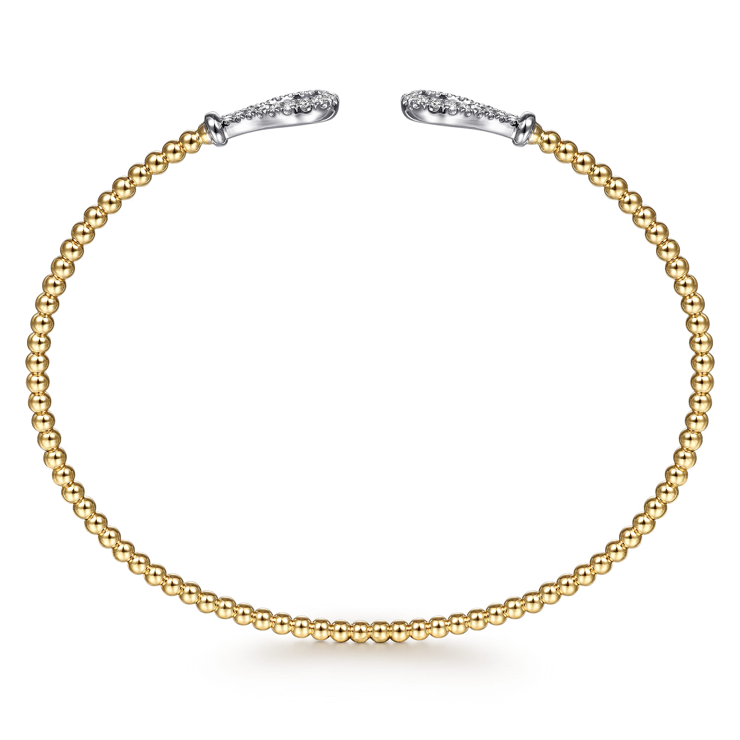 14K Yellow-White Gold Bujukan Diamond Teardrops Bangle - 0.25 ct - Shot 3