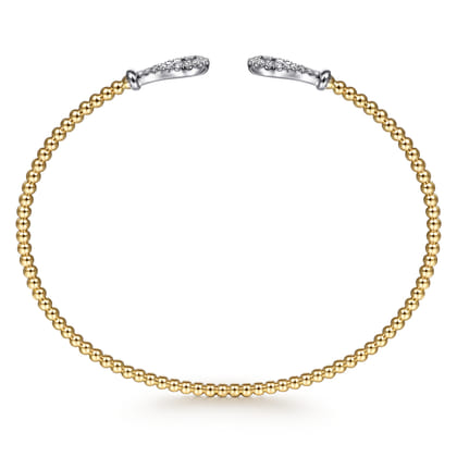 14K Yellow-White Gold Bujukan Diamond Teardrops Bangle