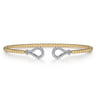 14K Yellow-White Gold Bujukan Diamond Teardrops Bangle - 0.25 ct