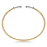 14K Yellow-White Gold Bujukan Diamond Teardrops Bangle - 0.25 ct