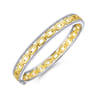 14K Yellow-White Gold Chain Link Bangle with Diamond Frame - 0.8 ct