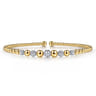 14K Yellow-White Gold Diamond Cuff Bangle Bracelet-Bujukan - 0.35 ct